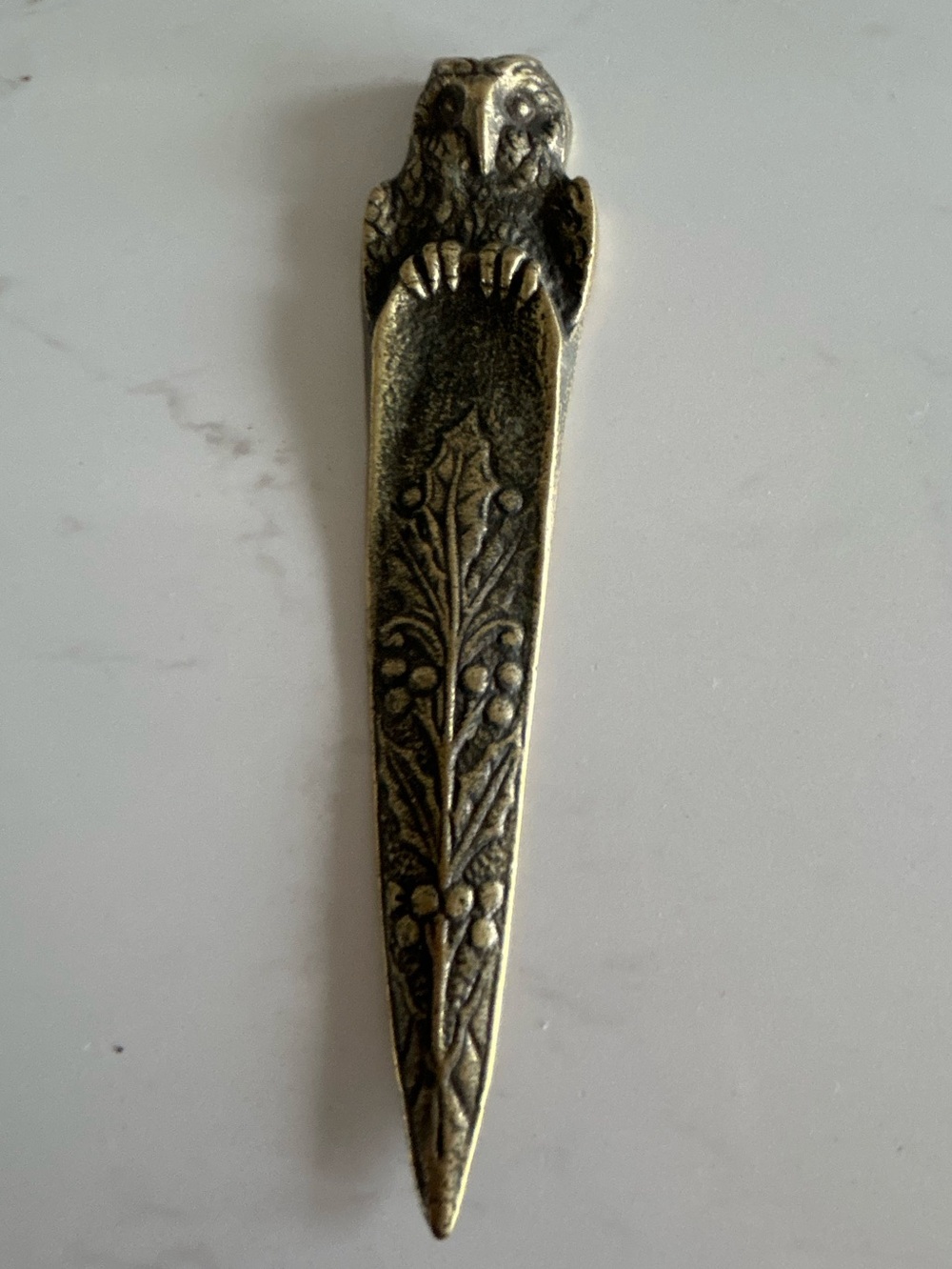 Vintage Brass Owl Letter Opener